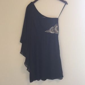 One shoulder little black dress